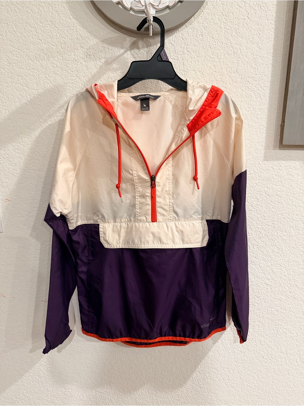 Eddie Bauer Purple, Cream & Orange Pullover Anorak